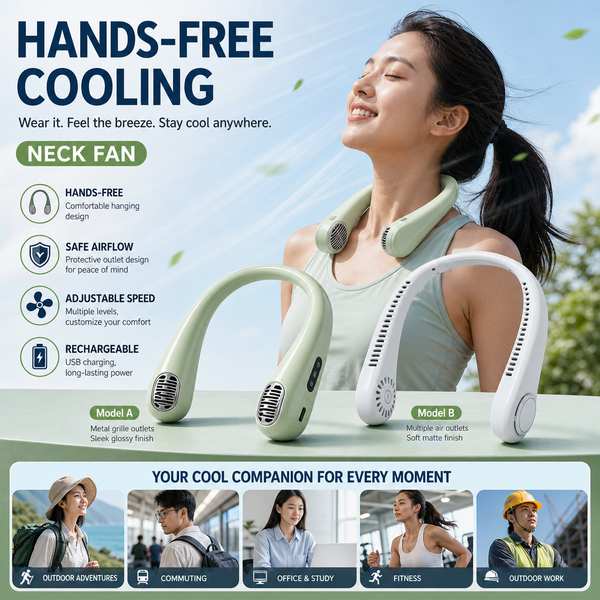 MistAirHome Portable Rechargeable Neck Fan 4000mAh — Chinese Neck Fan Manufacturing Excellence Hotsales Neck Fan