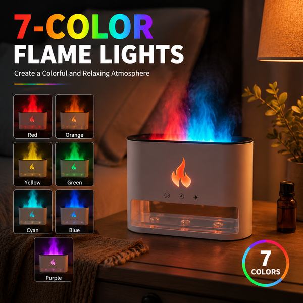 MistAirHome Ultrasonic Flame Essential Oil Diffuser — Ambient Light Aroma Diffuser Manufacturing Excellence TikTok Diffuser