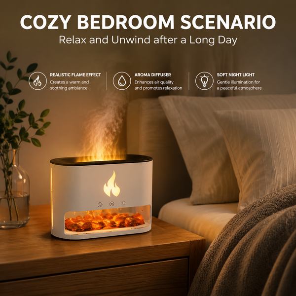 Best Wood Grain Look 2026 - MistAirHome Hot Sale Flame Diffuser with Realistic Flame