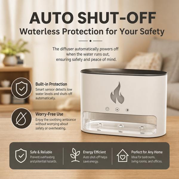 Dry-Run Protection - USB Desktop Flame Diffuser for Any Room
