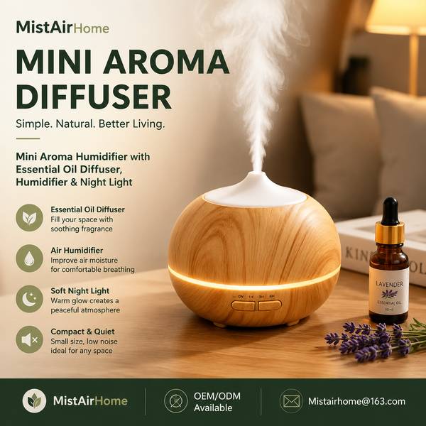 Small Ultrasonic Cool Mist Diffuser for Bedroom Desk for Italy: Premium Quality by MistAir Home Chin
