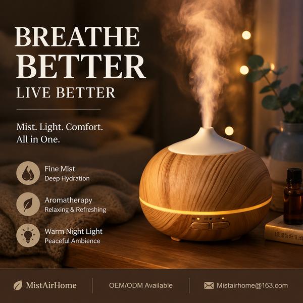 MistAirHome MA-MD500 Mini Diffuser — Portable Aromatherapy Manufacturing Excellence MA-MD500 Mini Essential Oil Diffuser for Dallas