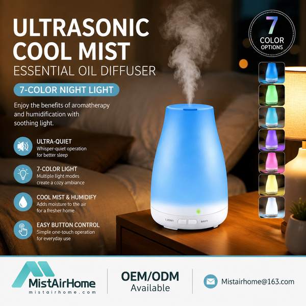 MistAirHome MA-CM500 Cool Mist Diffuser — Ultrasonic Aromatherapy Manufacturing MA-CM500 Cool Mist Essential Oil Diffuser for Bratislava