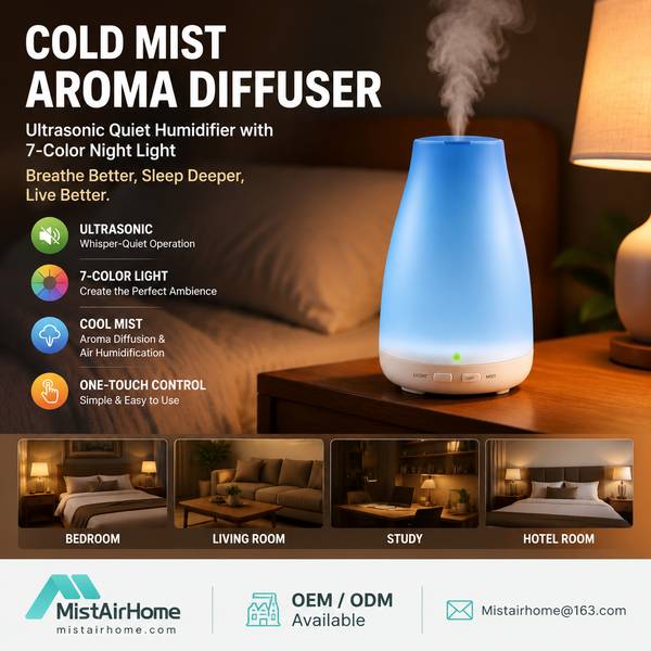 MistAirHome MA-CM500 Cool Mist Diffuser — Ultrasonic Aromatherapy Manufacturing MA-CM500 Cool Mist Essential Oil Diffuser for Bratislava