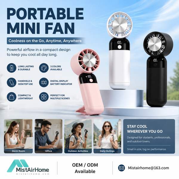 Best Foldable Pocket Fan Manufacturer | Riyadh, Saudi Arabia - CE RoHS MistAirHome
