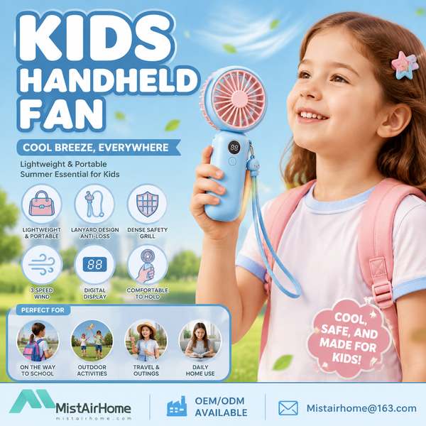 Baby Carrier Fan with Quiet Airflow for Netherlands: Safe & Cute Kids Fan by MistAirHome China F