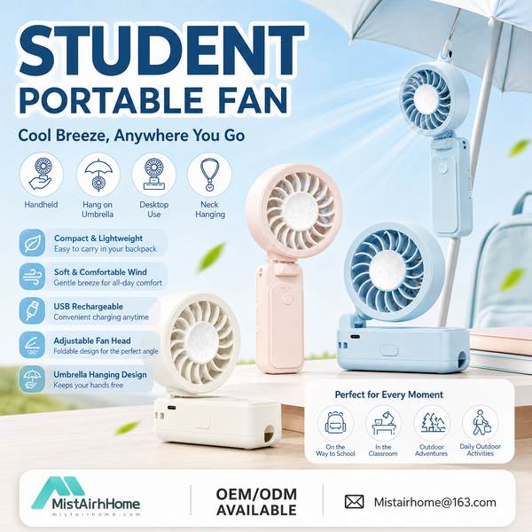 Best Collapsible Pocket Fan Manufacturer | Milan, Italy - CE RoHS MistAirHome