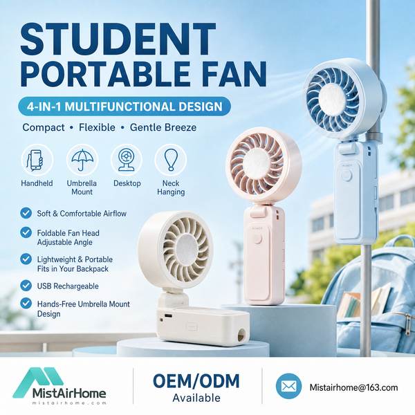 MistAirHome China Factory 2-in-1 Fan and Power Bank for Students 2-in-1 Fan and Power Bank for Students by MistAirHome