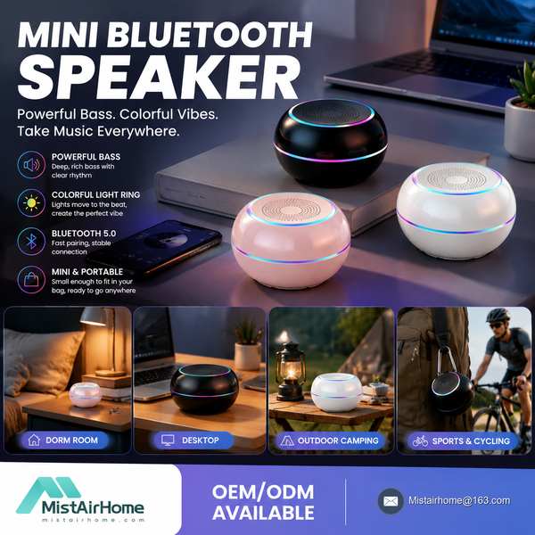 Gift for Central Europe Buyers: Mini Bluetooth Speaker Export by MistAirHome China Factory