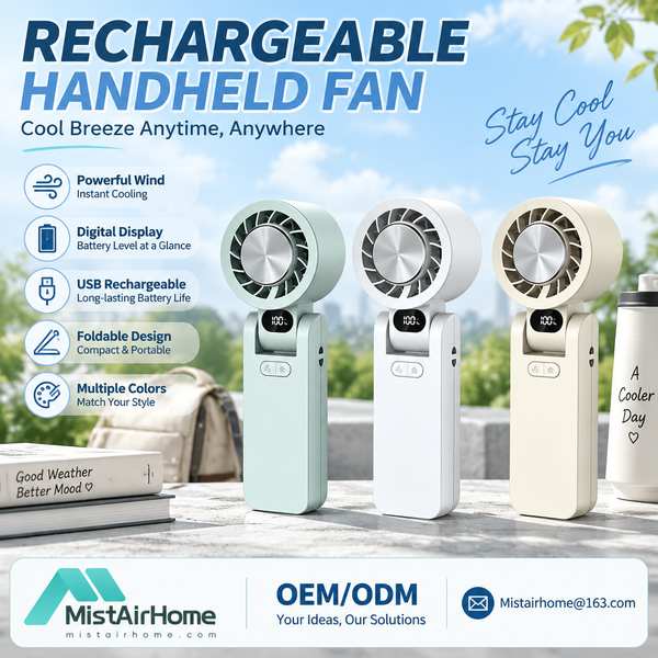 MistAirHome RF-100 Rechargeable Cooling Fan - 2000mAh lithium-ion, 3.7V, Factory Direct RF-100 pocket mini rechargeable fan Rechargeable Fan for New York