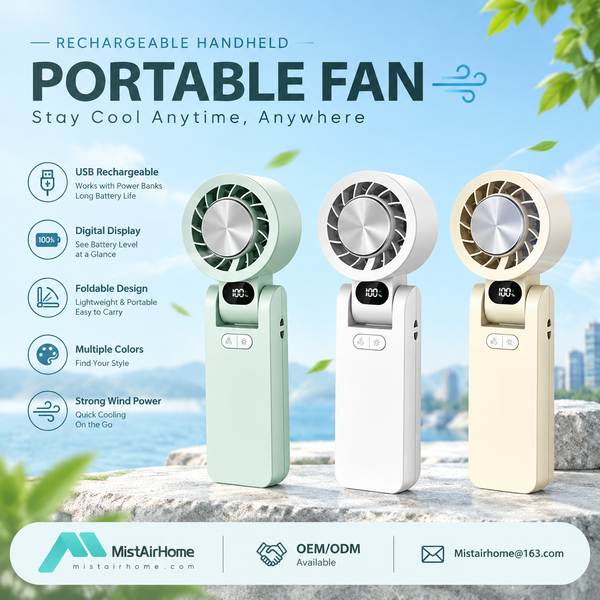 Extended Battery for Southeast Asia Buyers: Rechargeable Fan Export by Mistairhome China Factory