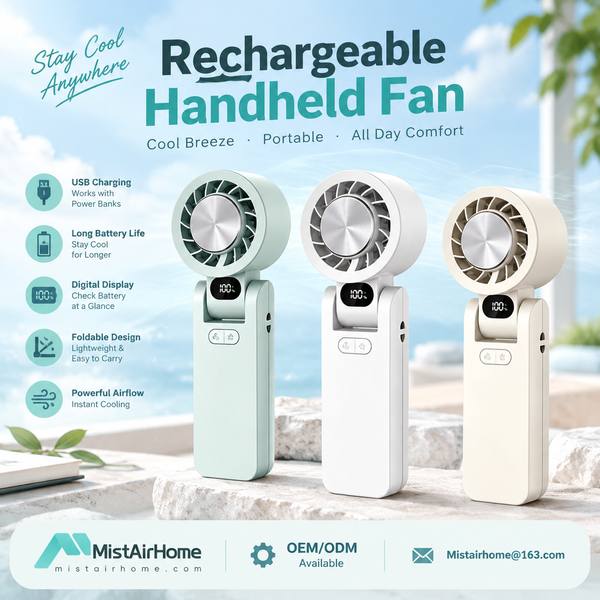 Auto Shut-Off for Austria Buyers: Rechargeable Fan Export by Mistairhome China Factory