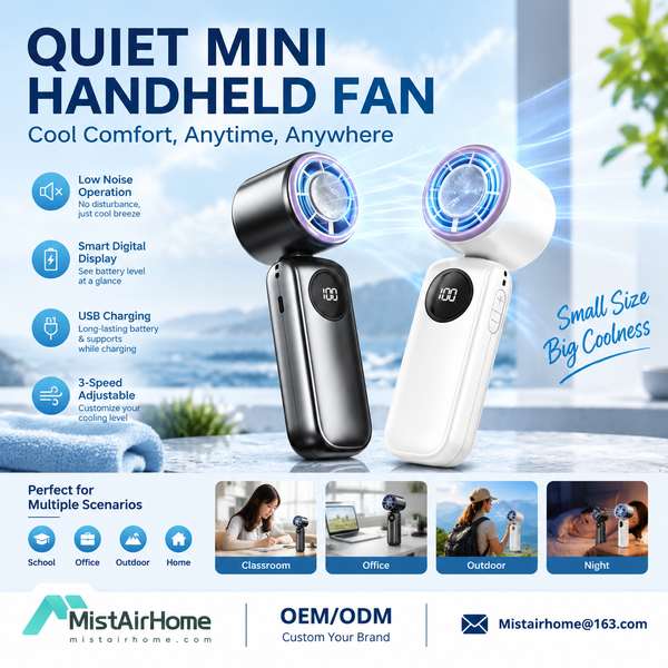 Quiet Mini Fan - MistAirHome Rechargeable Fan OEM Manufacturer in China Best Quiet Mini Fan Manufacturer | New York, United States - CE FCC MistAirHome