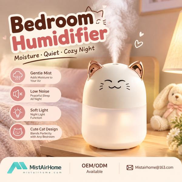 Bedroom Humidifier with Auto Shut-Off for Vietnam Buyers (WL-BH02A PRO): Mistairhome Bedroom Humidif