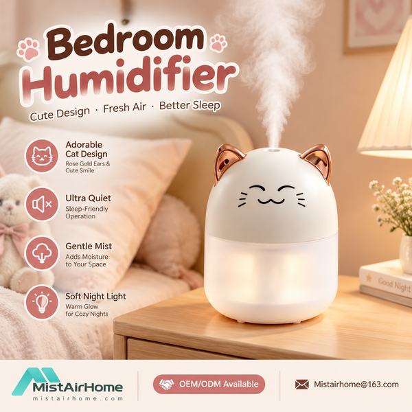 Quiet Bedroom Humidifier for Finland Buyers (WL-BH01S PRO): Mistairhome Bedroom Humidifier Export by