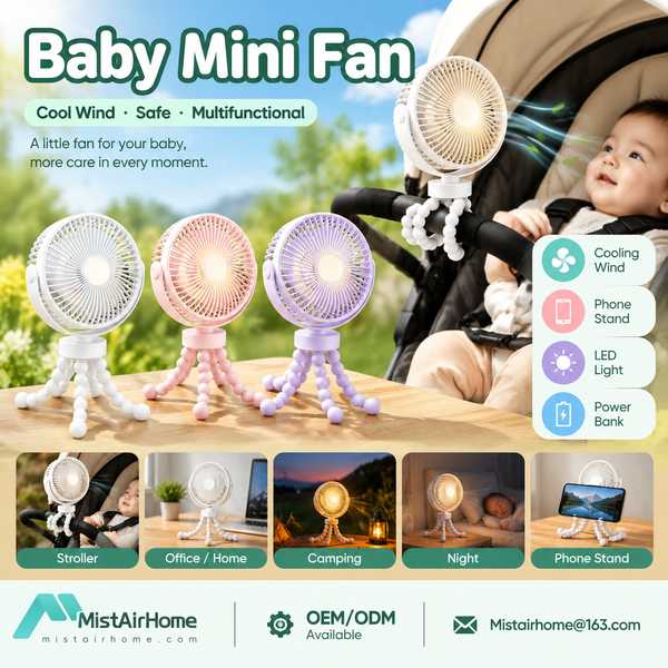 Best Baby Rechargeable Fan Manufacturer | San Jose, Costa Rica - CE FCC MistAirHome