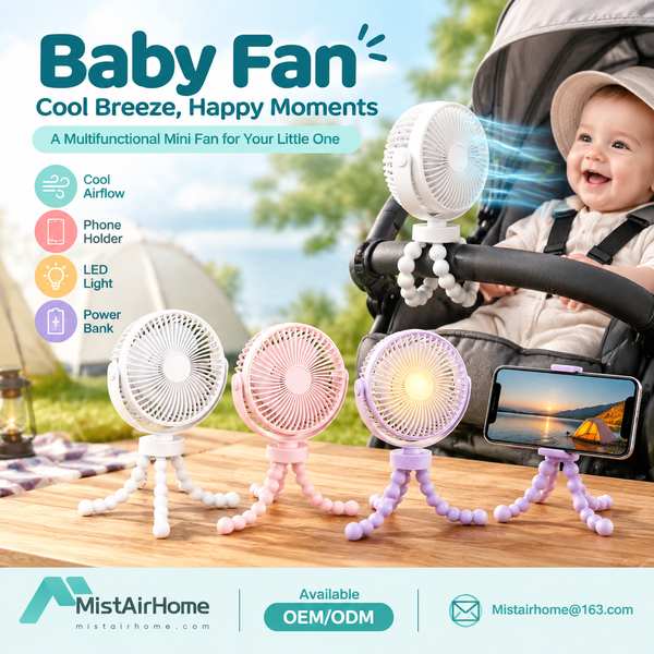 Best Baby Stroller Fan with Night Light Manufacturer | New York, United States - CE FCC MistAirHome