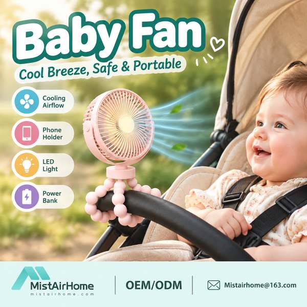 Best Baby Stroller Fan with Night Light Manufacturer | San Jose, Costa Rica - CE FCC MistAirHome