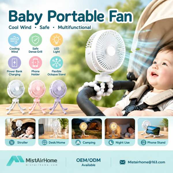 Infant Compact Fan for Taiwan, China Buyers (WL-BF05R PRO): Mistairhome Infant Fan Export by Wanlin 