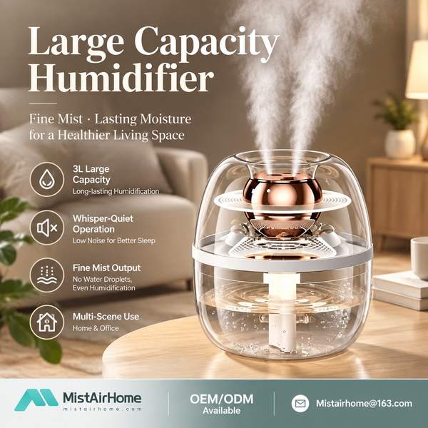 Long Runtime Humidifier Ultrasonic for Israel Buyers (WL-HC06 PRO): Mistairhome Large Capacity Humid