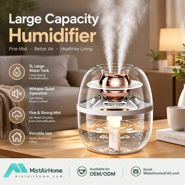 Quiet Humidifier for Home for Portugal Buyers (WL-HC01 PRO): Mistairhome Large Capacity Humidifier E