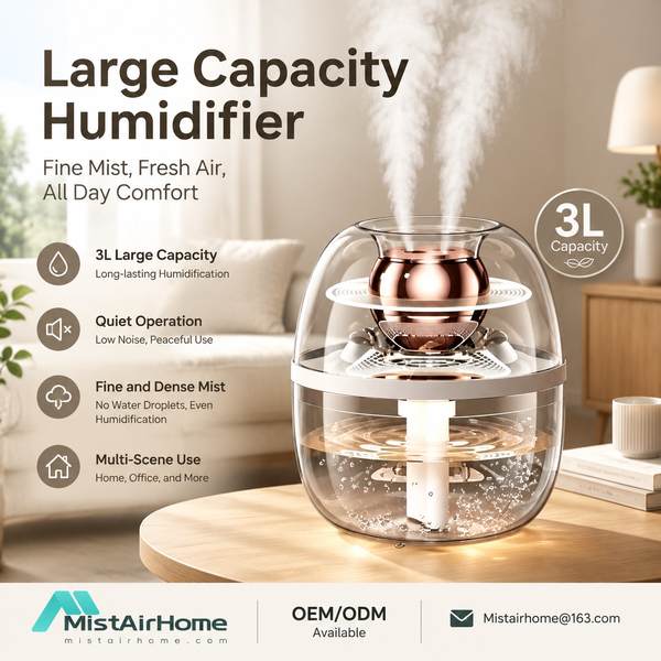 High Mist Output Humidifier Wide Coverage for Taiwan, China Buyers (WL-HC05 PRO): Mistairhome Large 