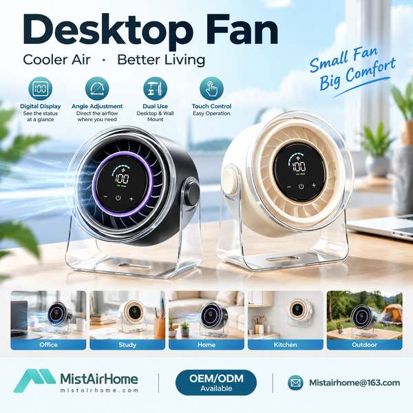Portable Desk Fan for Remote Work for Japan Buyers (WL-DF04O PRO): Mistairhome Desk Fan Export by Wa