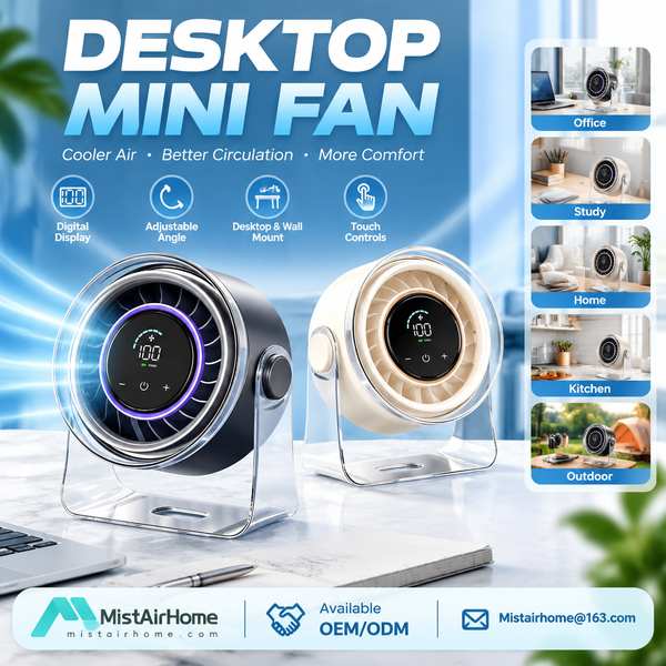 Portable Desk Fan for Airbnb for Israel Buyers (WL-DF07M PRO): Mistairhome Desk Fan Export by Wanlin
