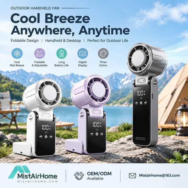 HF-700 Outdoor Handheld Fan with Ice Cooling Plate and Mist - MistAirHome factory direct outdoor handheld fan for Munich HF-700 Outdoor Handheld Fan with Ice Cooling Plate and Mist outdoor handheld fan for Munich wholesale buyers