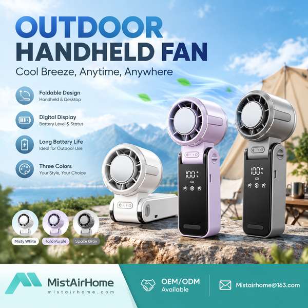 Foldable Outdoor Fan for Brazil Buyers (WL-OHF03F PRO): Mistairhome Outdoor Handheld Fan Export by W