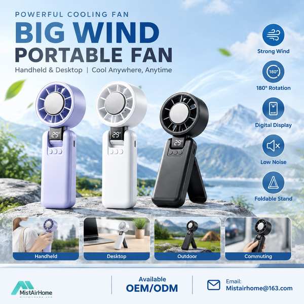 Handheld Personal Fan for France Buyers (WL-HPF06P PLUS): Mistairhome High Power Mini Fan Export by 