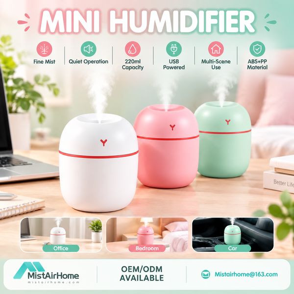 Mini Humidifier for Bedroom Nightstand with Auto Shut-Off for Japan Buyers (WL-SH07T PLUS): Mistairh