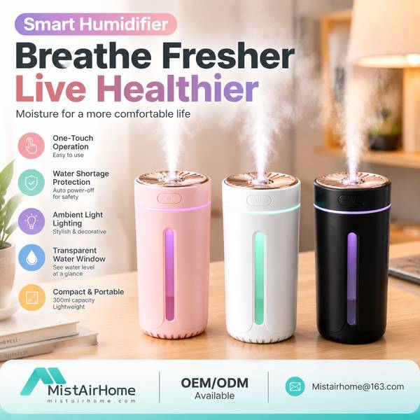 2-in-1 Essential Oil Diffuser Smart Humidifier for Belgium Buyers (WL-SM01W PRO): Mistairhome Smart 